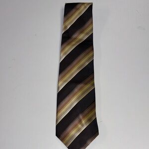 Elegant Striped Brown and Gold Tie